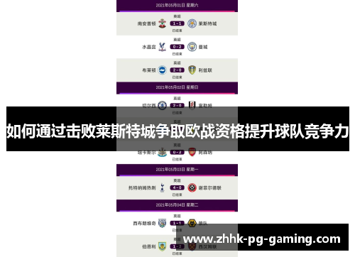 如何通过击败莱斯特城争取欧战资格提升球队竞争力